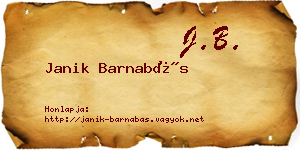 Janik Barnabás névjegykártya